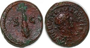 P3163 Roman Empire Trajan 97-117 Quadrans 101 Rome Germ Massue SC