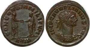 P3169 Roman Empire Aurelian 270-275 Antoninianus Siscia Concordia Militvm UNC