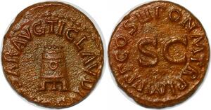 P3183 Rare Roman Empire Quadrans Claudius 41-54 Ti Clavdivs Caesar AU
