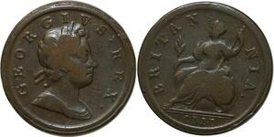 P3215 Scarce Great Britain Half Penny George I 1717 Dump -> Make offer