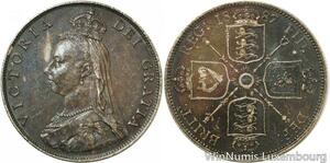 P3222 Rare United Kingdom Florin Queen Victoria 1887 Silver UNC -&gt;Make offer