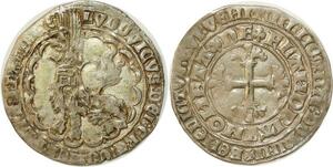 P3235 Scarce Flandre Louis de Male Crécy Double gros dit botdraeger Silver SUP