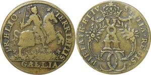 P3269 Rare France Jeton Charles IX  Cavalier Terrible au combat Gallia