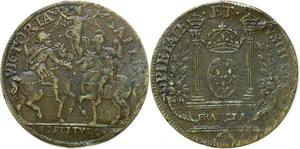 P3283 Rare France Jeton Charles IX Victoria Gallia 1566 Deux cavaliers