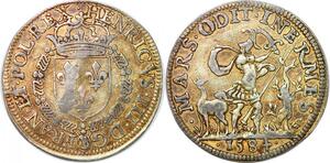 P3320 Tres Rare France Jeton Henri III Roi Pologne Grâce de Dieu Mars 1584 Argent