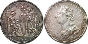 P3321 Rare France Jeton Dauphiné Louis XVI mariage du dauphin 1770 Droz SUP