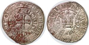 P3330 Rare France Jean II le Bon 1350 - 1364 Gros Tournois Languedoc Argent SUP
