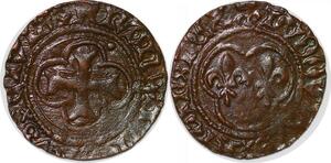 P3334 Rare France Louis XII denier tournois Saint-Lô SUP