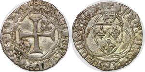 P3338 Rare Petit blanc à la couronne Louis XI 1423 1483 Saint-Lô -&gt; Faire offre