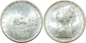 P3397 Italy Repubblica Italiana 500 Lire Caravelle Mont 1967 BU UNC