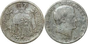 P3408 Italy 2 Lire Napoléon 1811 M Milan silver -> Make offer