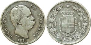 P3418 Italy Lira Umberto 1886 R Roma Silver -> Make offer