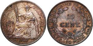 P3436 French Indochina 10 Cents 1927 A Paris Silver -> Make offer