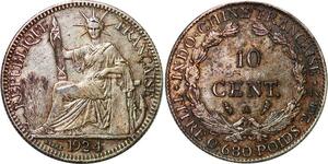 P3438 French Indochina 10 Cents 1927 A Paris Silver -> Make offer