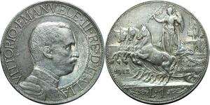 P3487 Scarce Italy Lira Viktor Emanuel III 1912 R Roma Silver UNC -> Make offer