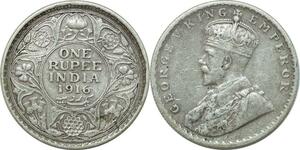 P3504 India British Rupee George V 1916 Silver -> Make offer