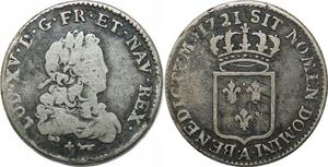 P3594 France 1/3 Ecu de France Louis XV 1721 A Paris Argent -> Faire offre