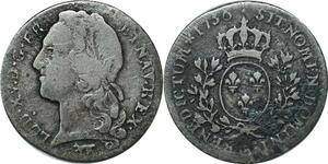 P3599 France 1/10 Ecu branches oliviers Louis XV 1756 A Paris 2nd sem Argent