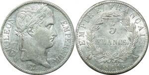 P3669 Rare France 5 Francs Napoléon I er 1811 A Paris Argent SUP ->Faire offre