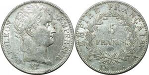 P3671 Rare France 5 Francs Napoléon I er 1810 A Paris Argent SUP SPL ->Faire offre