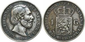 P3717 Netherlands Gulden Willem III Koning 1865 Sword Silver -> Make offer