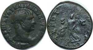 P3822 Roman Empire As Trajan 98-117 Rome Nerva Trajan Germ P m / Tr Pot Cos III