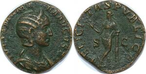 P3823 Rare Roman Empire Sesterce Julia Mamaea Severus Alexander Rome AD 221-235