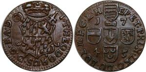 P3854 Rare Belgium Liège Liard Jean Théodore de Bavière 1745 UNC ->Faire offre