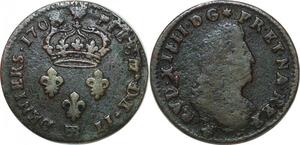 P3905 France 2 Deniers Louis XIV 1708 BB Strasbourg -> Faire offre