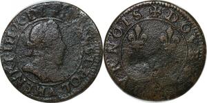 P3911 France Double Tournois Henri III 16th century 1551-1589 Paris mint
