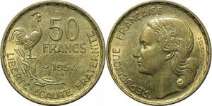 P3916 Rare France 50 Francs Guiraud 1954 B Beaumont Le Roger SUP -> Faire offre