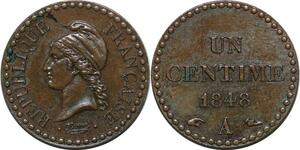 P3917 France 1 Centime Dupré 1848 République avec é SPL