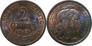P3924 Rare France 2 Centimes Dupuis 1913 SPL+ FDC !!!! ->Faire offre