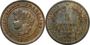 P3928 Rare France 5 Centimes Cérès 1883 A Paris SPL -> Faire offre