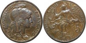 P3933 France 5 Centimes Dupuis 1914 -> Faire offre