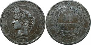 P3942 France 10 Centimes Cérès 1872 A Paris -> Faire offre