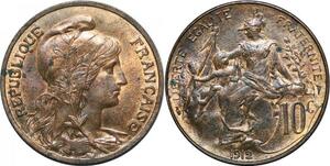 P3949 Rare France 10 Centimes Dupuis 1912 SPLENDIDE -> Faire offre