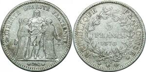 P4036 France 5 Francs Hercule 1878 K Bordeaux Argent -> Faire offre