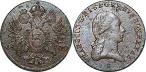 P4039 Scarce Austria Haus Habsburg 3 Kreuzer 1800 S AU Red Copper