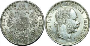 P4044 Austria Habsburg Florin Franz Joseph I 1885 Silver UNC