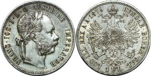 P4051 Austria Habsburg Florin Franz Joseph I 1879 Silver UNC