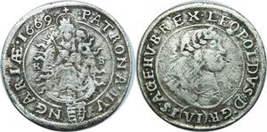 P4071 Austria Habsburg 6 Kreuzer Leopold I 1669 KB Kremnitz Silver