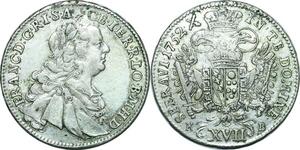 P4080 Scarce Austria Habsburg 17 Kreuzer Franz I 1752 KB Kremnitz Silver XF+
