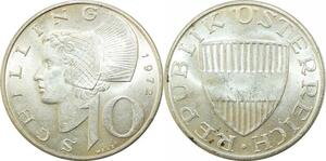 P4092 Österreich Austria 10 Schilling 1972 Silver UNC -> Make offer