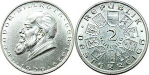 P4096 Österreich Austria 2 Schilling Theodor Billroth 1929 Silver AU