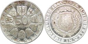 P4112 Österreich Austria 50 Schilling 125 Years Gendarmerie 1974 Silver Proof