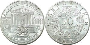 P4117 Österreich Austria 50 Schilling 50 Yahre Republik 1968 Silver BU