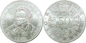 P4118 Österreich Austria 50 Schilling Franz Schubert 1978 Silver BU