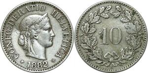 P4149 Schweiz 10 Rappen 1882 B Berne -> Make offer