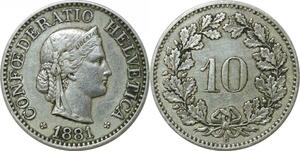 P4152 Schweiz 10 Rappen 1881 B Berne -> Make offer